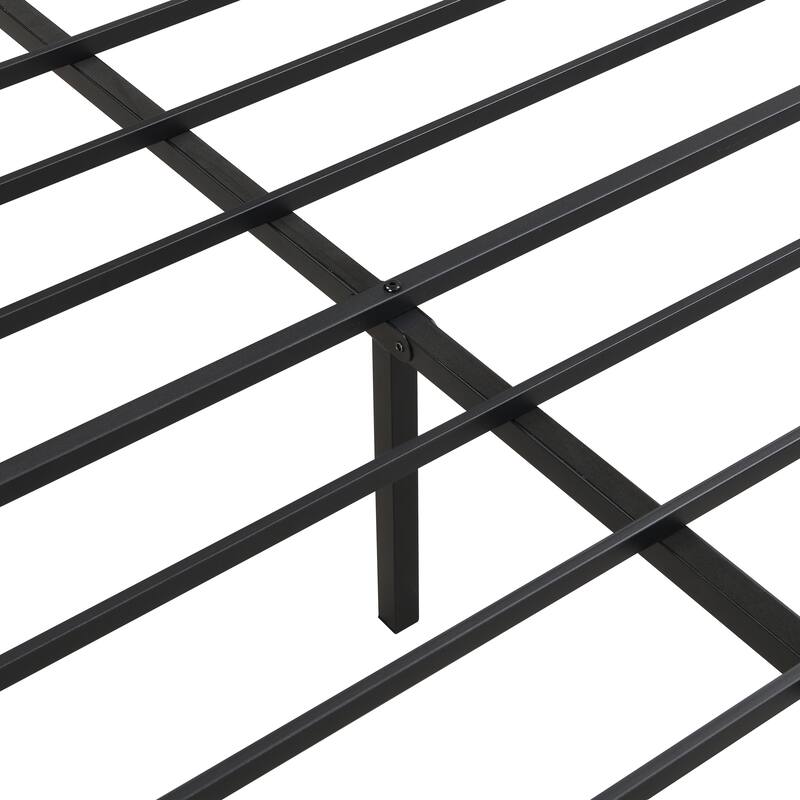 Metal bedframe,Headboard with wood panel decoration