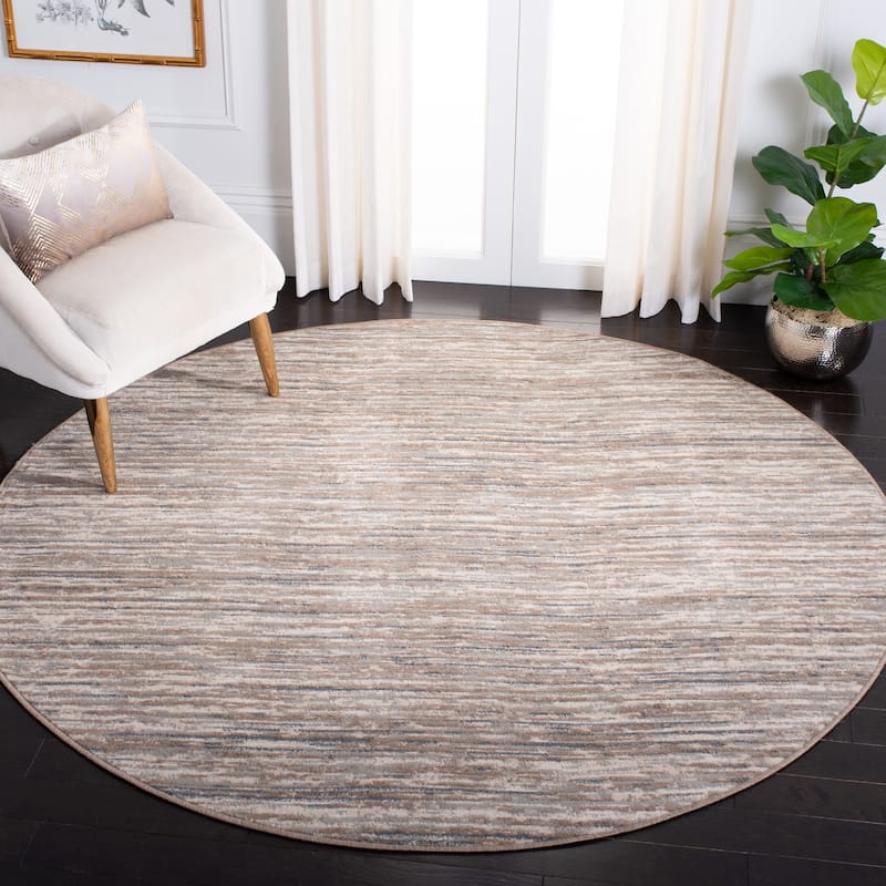 SAFAVIEH Pyramid Nana Modern Rug - 6'7" Round - Grey/Ivory