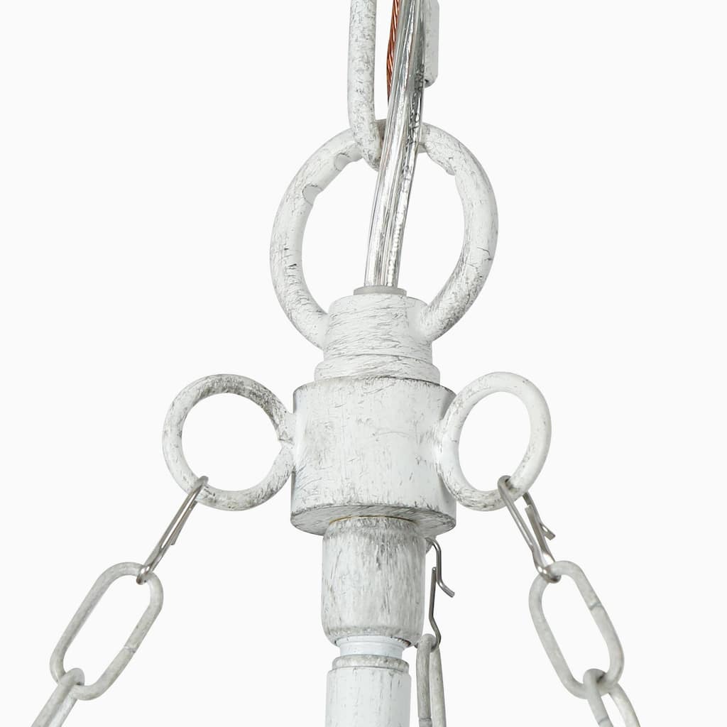 Farmhouse 3-Light White Wood Chandelier 3-Tiers Empire Pendant Lights - 18.5 "