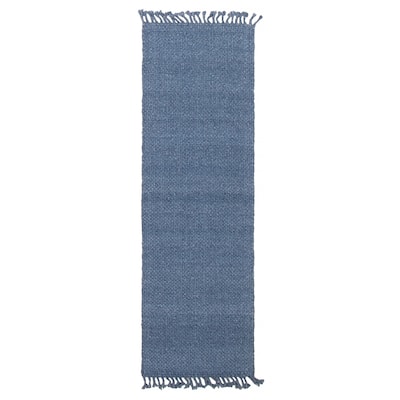ECARPETGALLERY Braid weave Sienna Blue Wool Rug - 2'5 x 7'7