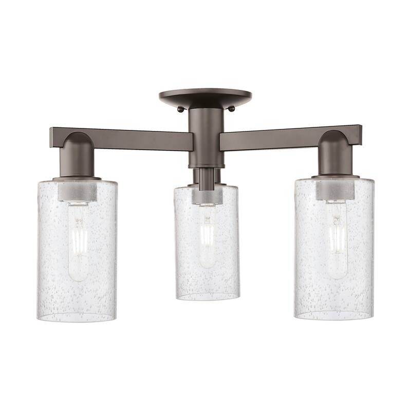 Innovations Lighting Endless Possibilities Arcadia - Clymer - 3 Light 21" Semi-Flush Mount - Oil Rubbed Bronze/Seedy
