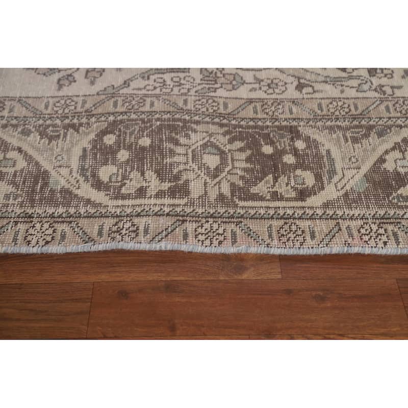 Antique Distressed Tabriz Persian Rug Handmade Wool Carpet - 6'5" x 9'3"