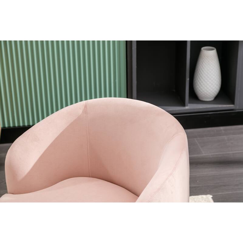 25.6" Swivel Barrel Chair with Black Coating