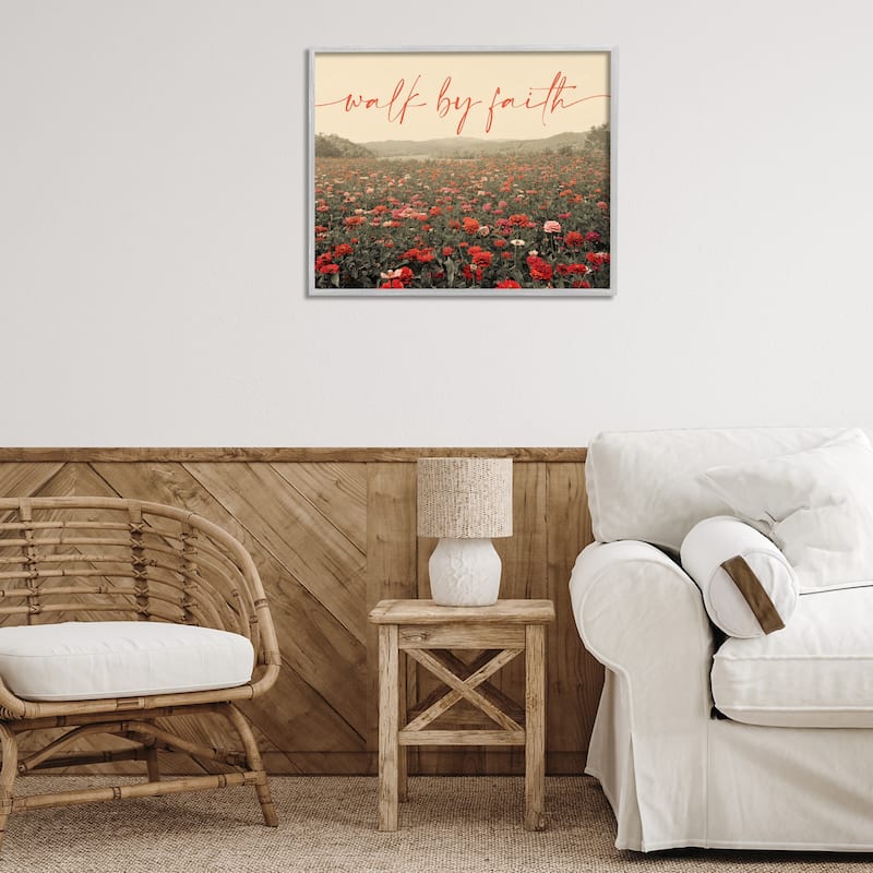 Stupell Walk By Faith Garden Framed Giclee Art Design By GAIL PECK