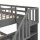 preview thumbnail 57 of 67, Stairway Wooden Bunk Bed with Storage Staircase and Guard Rail, for Bedroom, Dorm, Convertible into 2 Beds