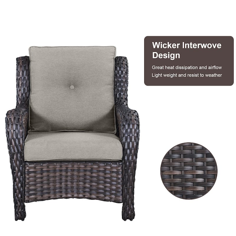 Outdoor Sofa Couch with 41" Fire Pit Table