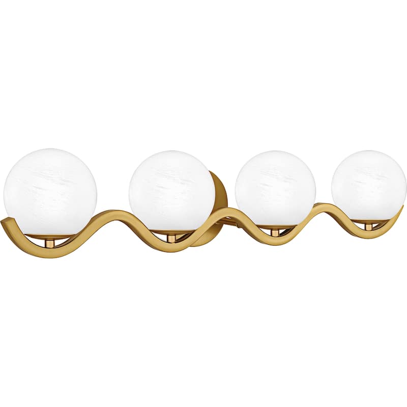 Spherical 4-Light Aged Brass Bath Light