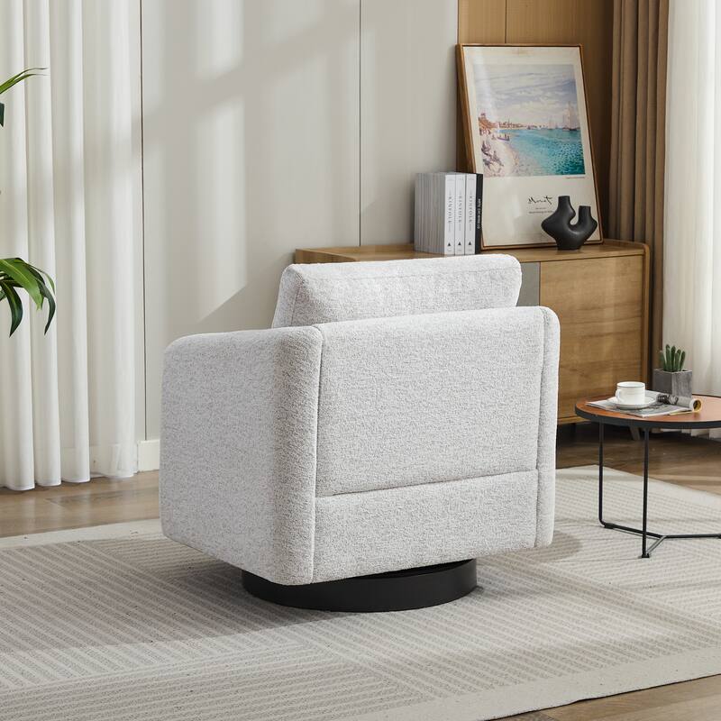 Chenille Upholstered Swivel Accent Chair for Living Room