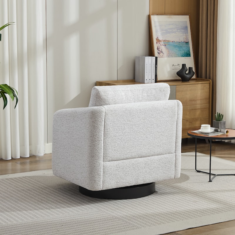 GDFStudio - Clara Chenille Swivel Accent Chair with Sleek Modern Design and Plush Cushioning - 31.5"W