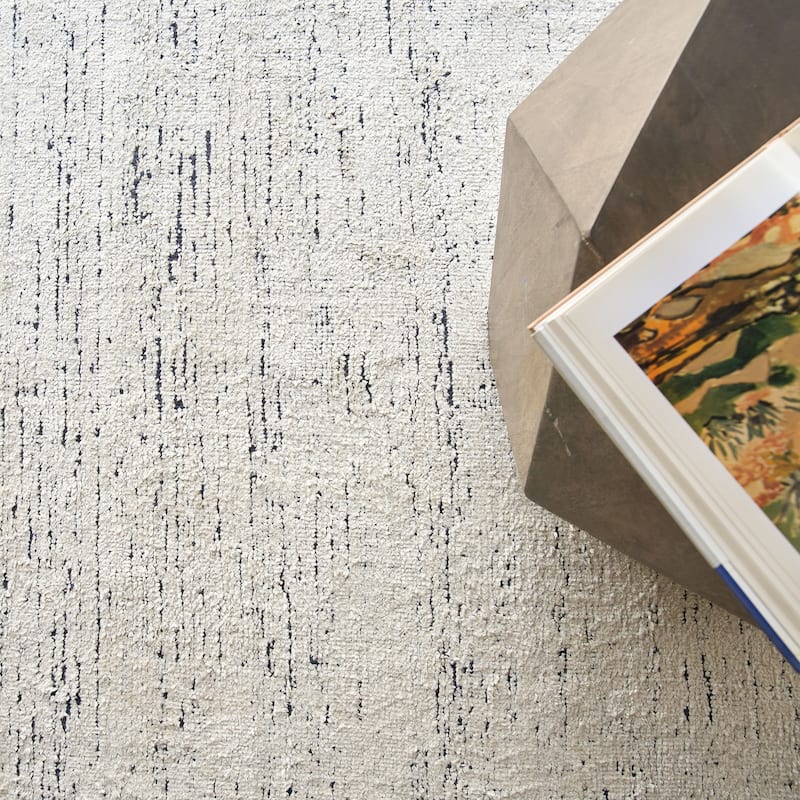 EXQUISITE RUGS Montero Hand-loomed Wool/PET yarn yarn Ivory/Navy Area Rug.