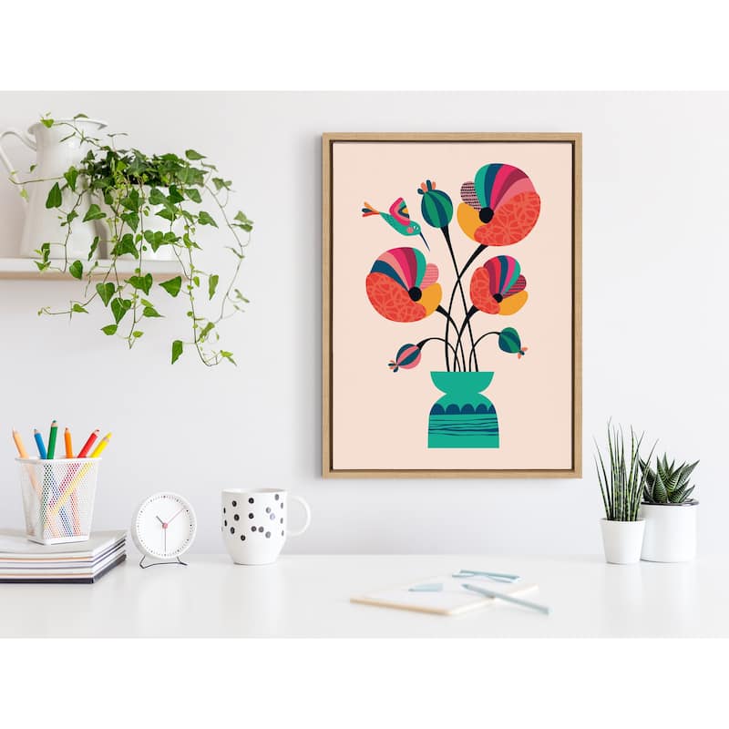 Kate and Laurel Sylvie Poppies Canvas by Rachel Lee of My Dream Wall