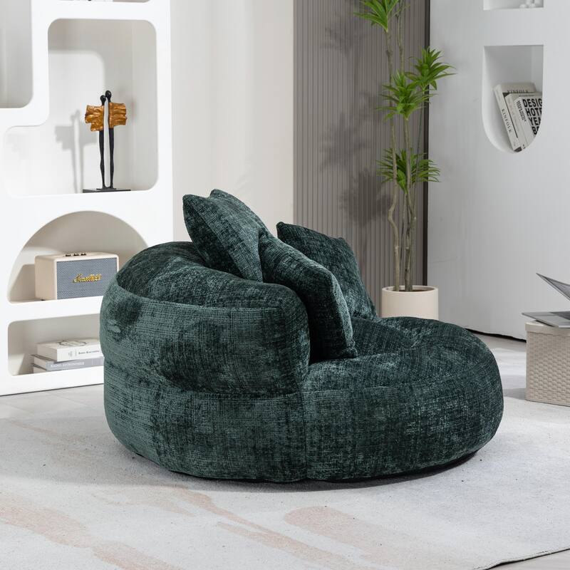 Durable Lazy Sofa Comfort Lounger, High Back Bean Bag Couch with 3 Pillows