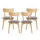 preview thumbnail 13 of 200, Chazz Mid-Century Modern Upholstered Rubberwood Dining Chairs (Set of 2/4) by Christopher Knight Home 4-Piece - Dark Grey+Natural
