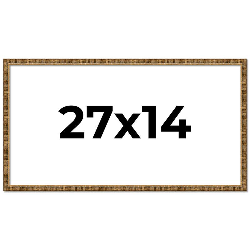 27x14 Frame Gold Solid Wood Picture Frame - Complete Modern Photo