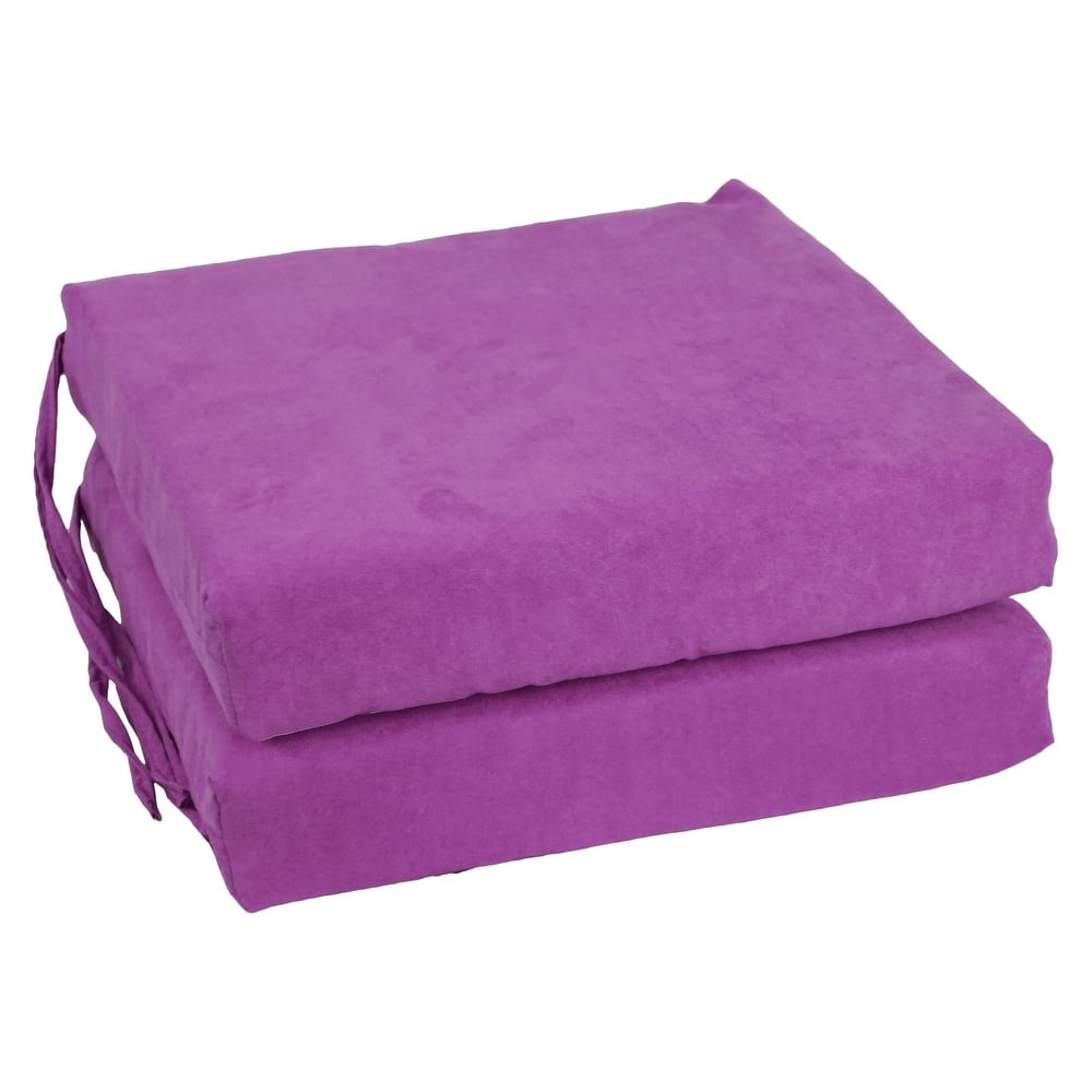 16-inch Square Indoor Microsuede Chair Cushions (Set of 2 or 4) - 16 x 16