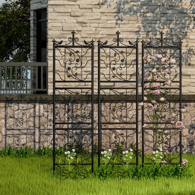 2 Pack Metal Garden Trellis for Outdoor Patio Climbing Plants - 19.7x76.8 inch