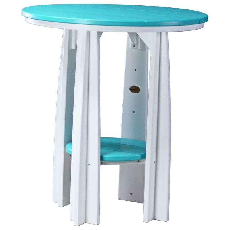 Poly Lumber Balcony Table - Aruba Blue & White