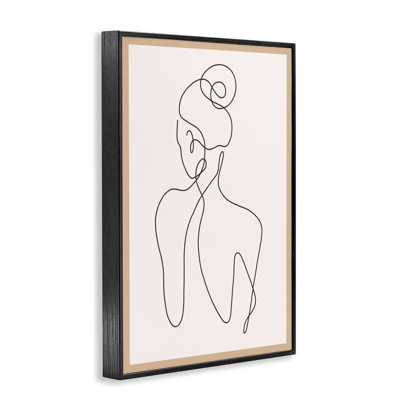Stupell Minimal Woman Line Drawing Framed Giclee Art Design By LSR Creative Studio
