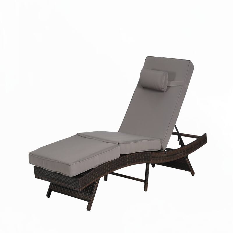 Wicker Lounge Chair Lawn Sunbathing Chairs Set of 2