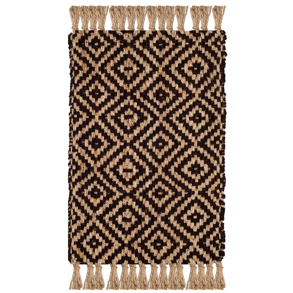 SAFAVIEH Handmade Natural Fiber Jaeda Diamond Jute Tassel Rug