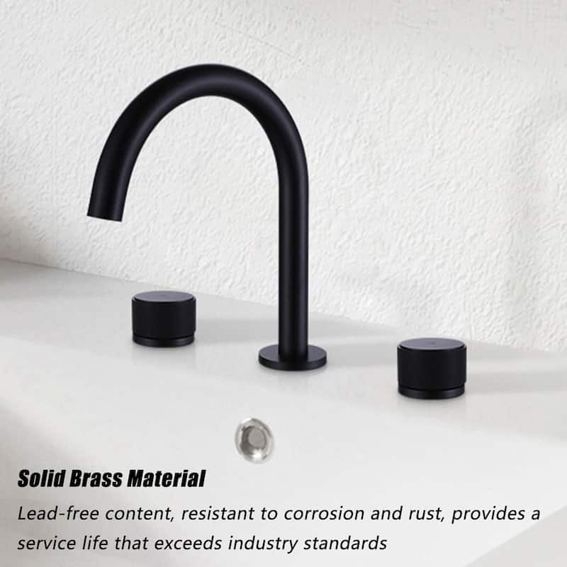 9.7"H Solid Brass Widespread Dual Knob Handles Bathroom Faucets