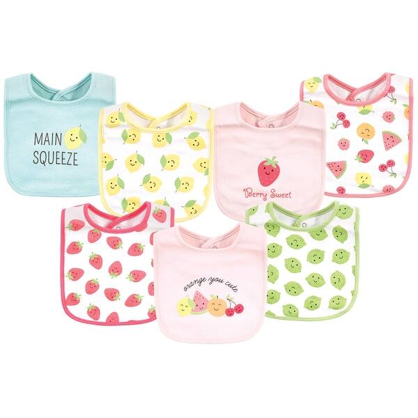 slide 1 of 1, Hudson Baby Infant Girl Cotton Bibs, Cute Fruit, One Size - Cute Fruit - One Size One Size - Cute Fruit