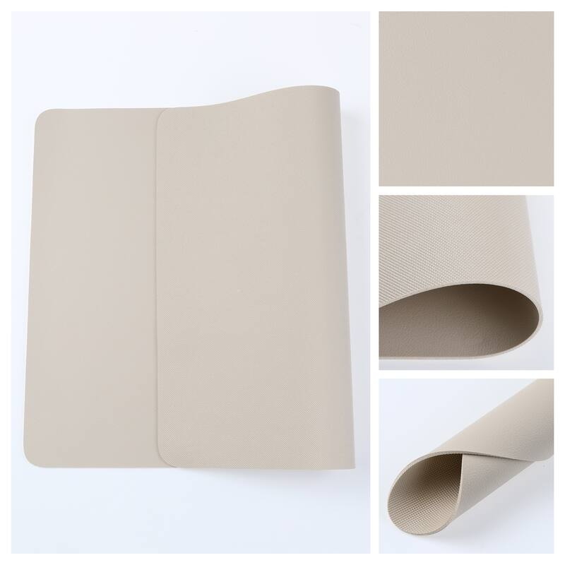 6 Pack Faux Leather Placemats for Kitchen Dining Table Decor Heat Resistant Table Placemats Wipeable Table Mat - 17*12in - Cream