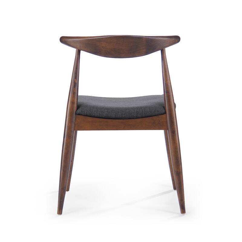 Roomfitters 5-Piece Mid-Century Dining Set, 47" Walnut Table with 4 Ergonomic Upholstered Chairs