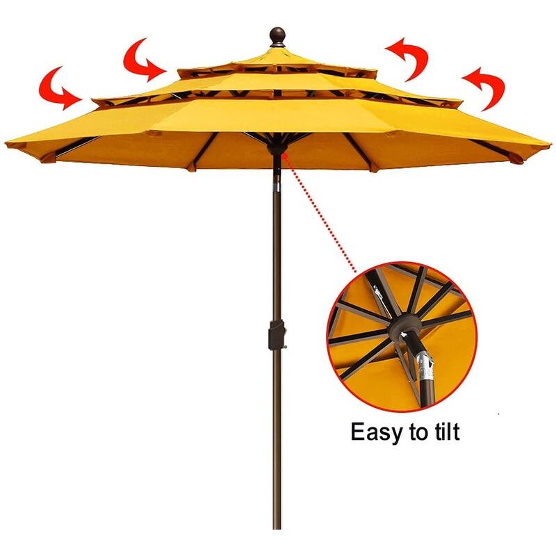 Tradesparker Multicolor Sunbrella 9ft/10x6.5ft Patio Market Outdoor Table Umbrella