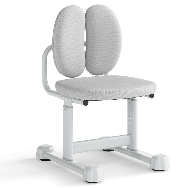 Adjustable Kids Desk Chair with Ergonomic Backrest Padded Foam Seat Metal Frame for Study and Play Ages 3 Plus - Gray