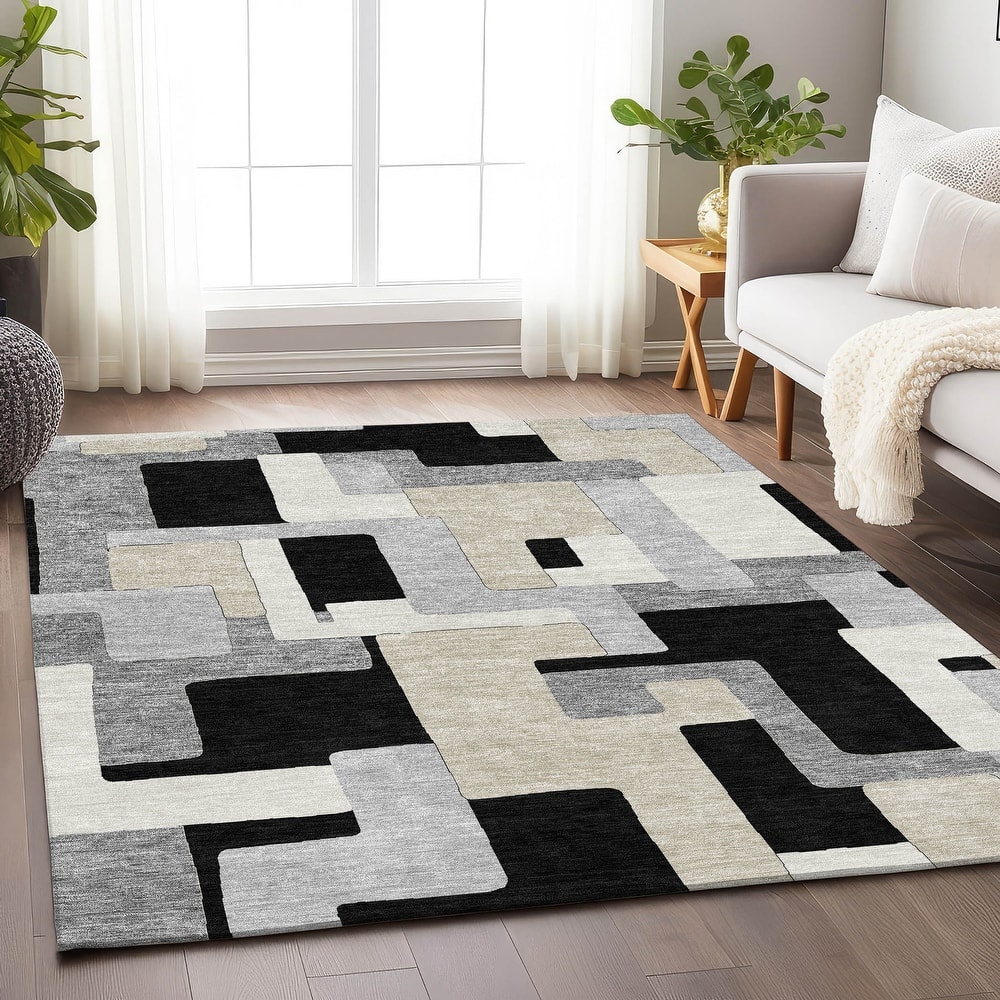 Premium Washable Super Soft Geo Casual Mayfield Rug