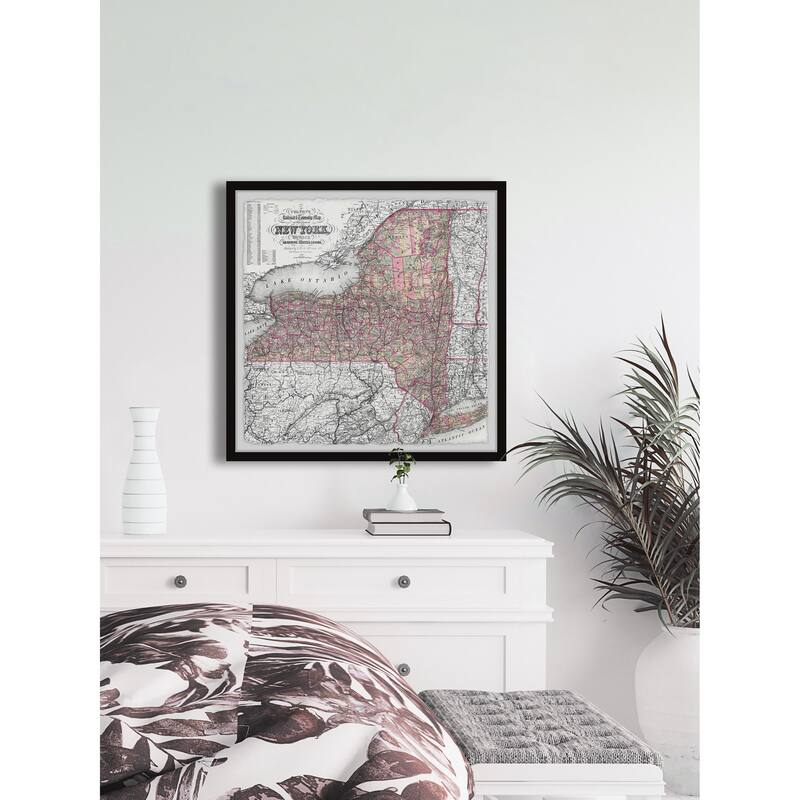 'NY City Map' Framed Painting Print Bed Bath & Beyond 33983879