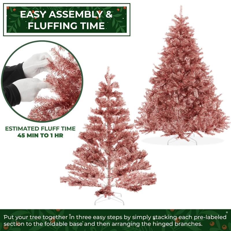 75ft Rose Gold Artificial Holiday Christmas Tree with Metal Stand - Rose Gold - 7.5 ft