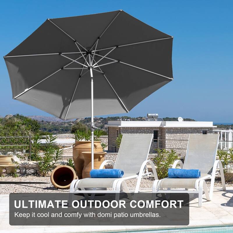 Patio Umbrella Outdoor Table Umbrella with Button Tilt Crank UV Protection and Waterproof, for Garden Patio Backyard, Pool