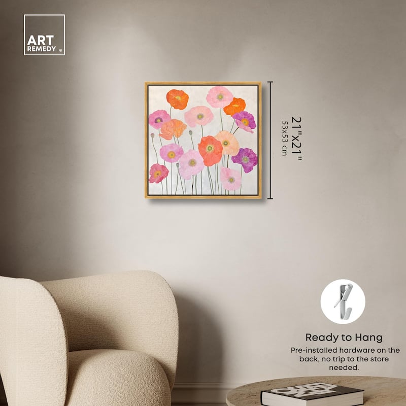 Sunset Poppy Chorus I Canvas by Art Remedy