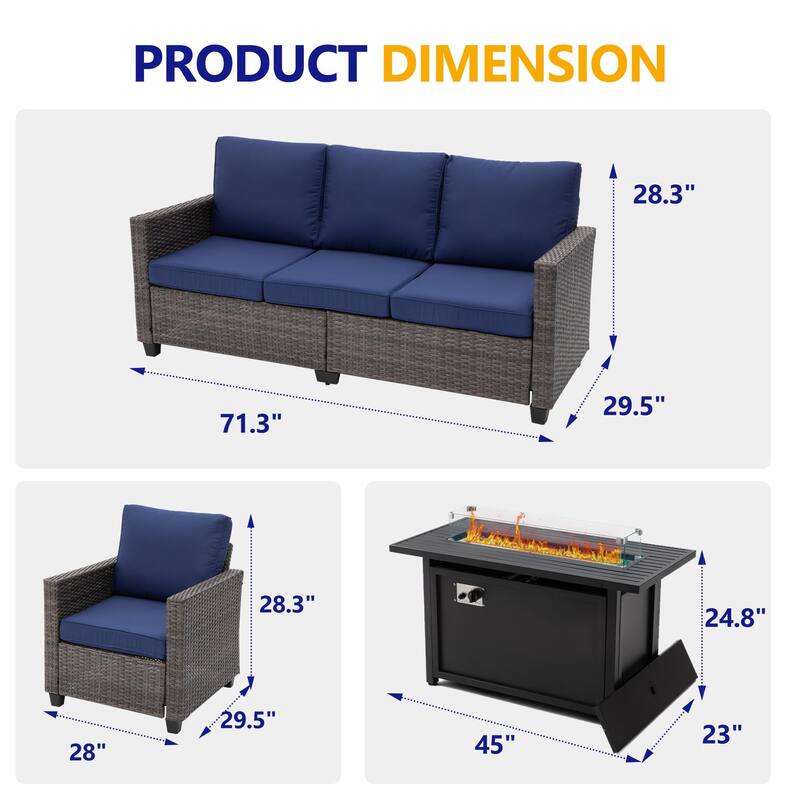 5 - Person Outdoor Seating Group with Cushions