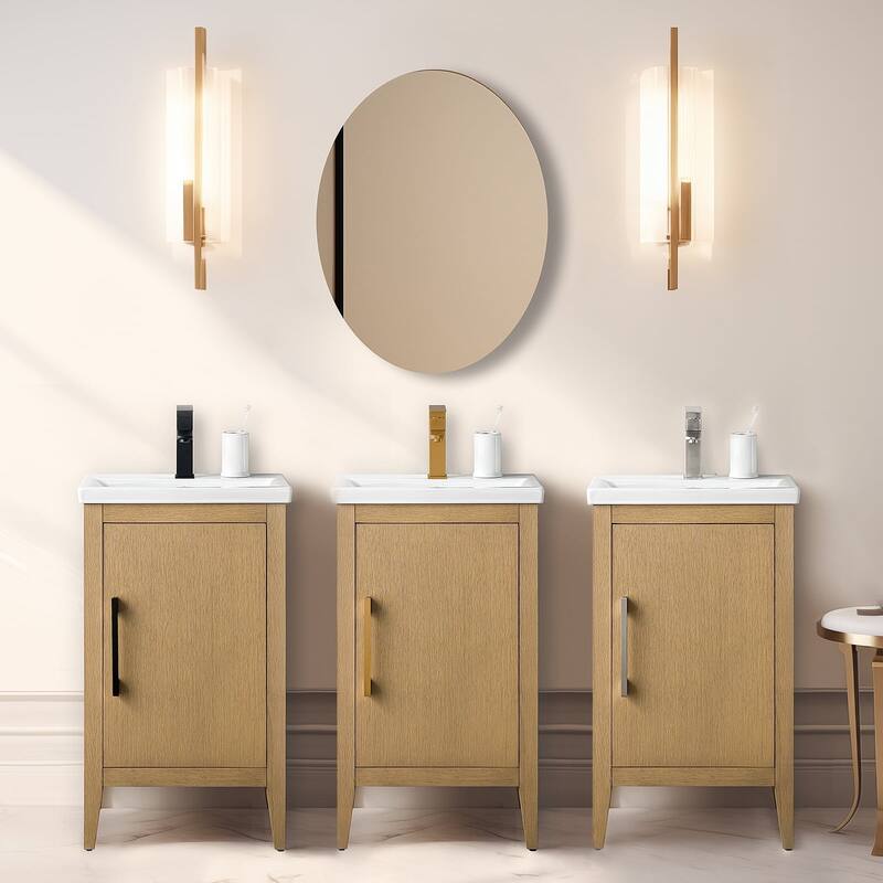 Vanity Art 20" or 24" or 30" Single Sink Bathroom Vanity Cabinet with Ceramic Top
