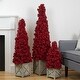 preview thumbnail 2 of 8, Red Berry Cone Potted Christmas Topiary