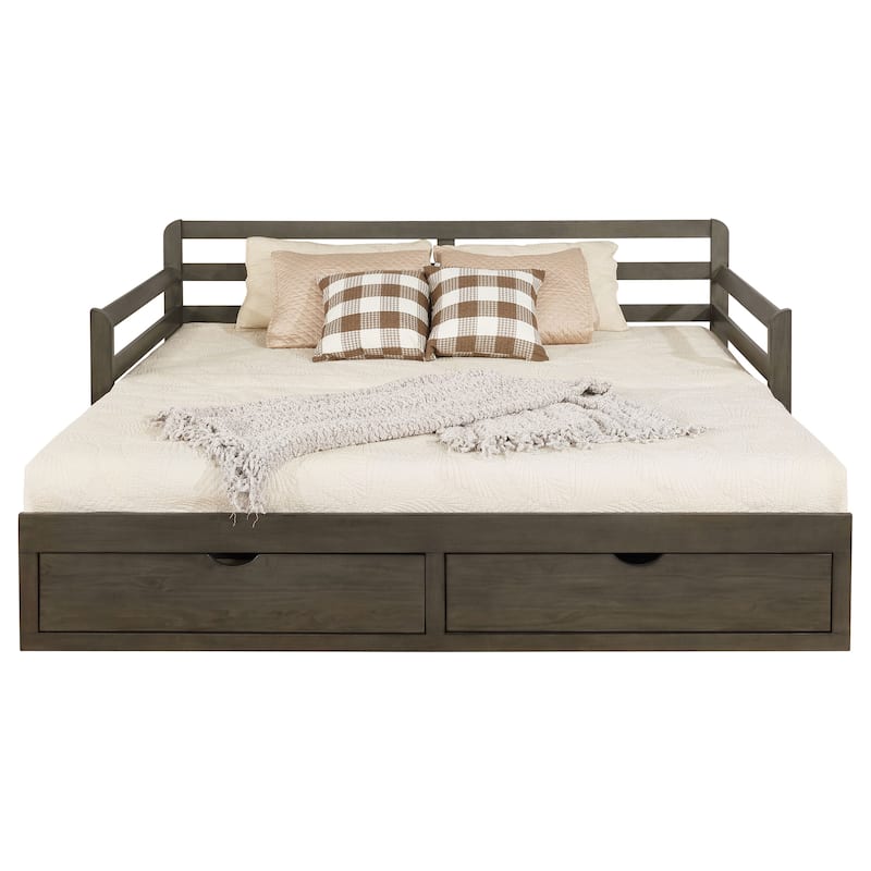 Sorrento 2-drawer Twin XL Daybed with Extension Trundle Grey