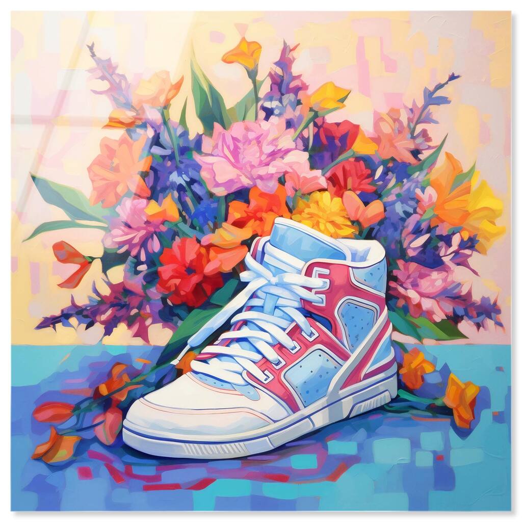 Colorful Sneaker Bouquet II Acrylic by Art Remedy, Ready to Hang