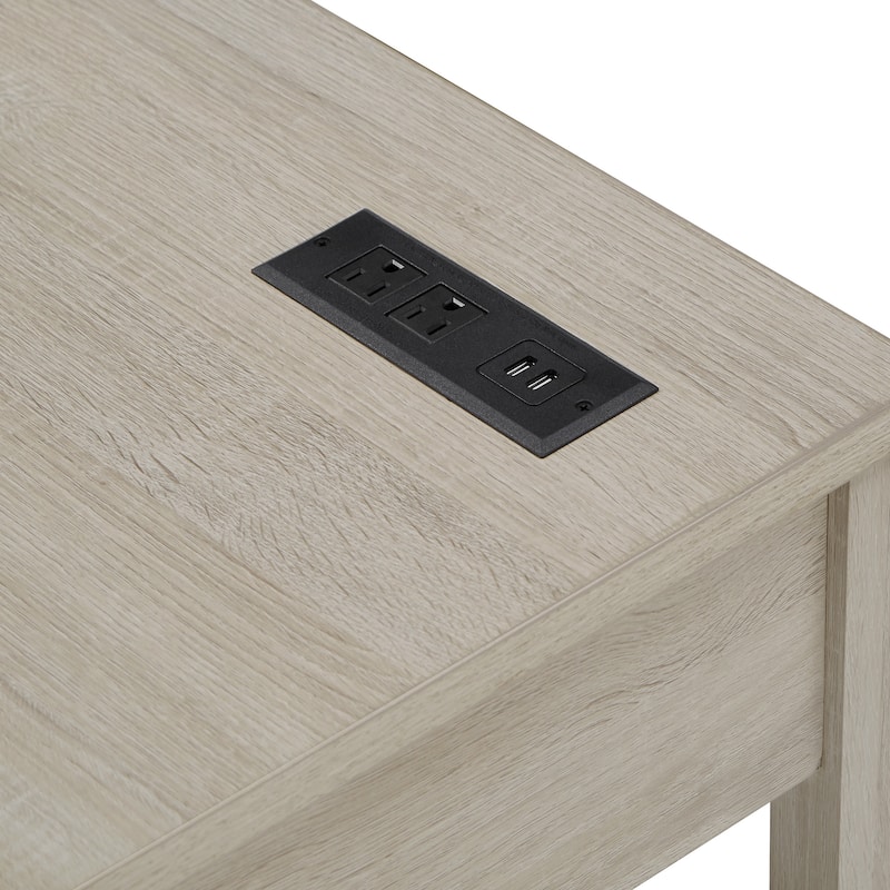 Hinesburg 40 in. Corner Desk with USB Chargers and 3-drawer File Cabinet by iNSPIRE Q Classic
