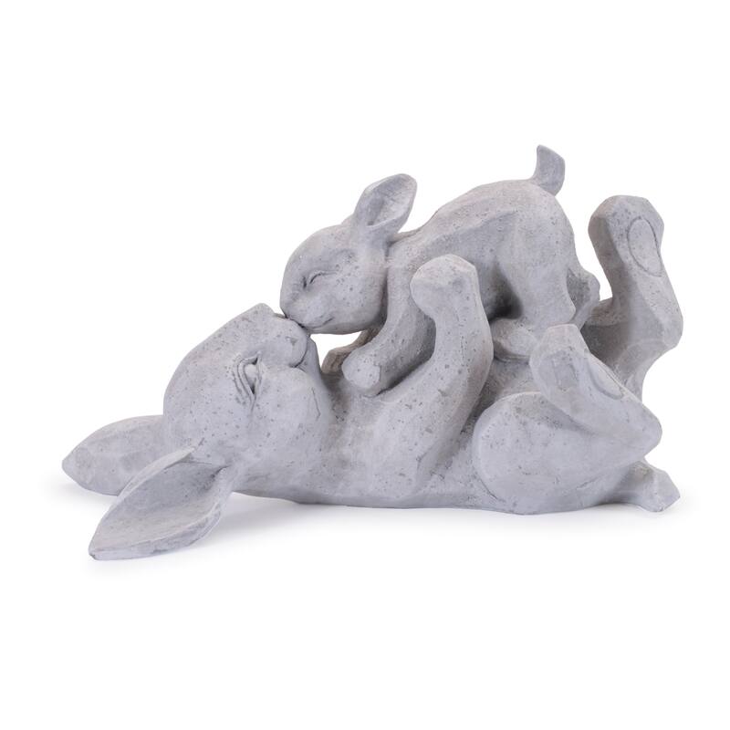 Laying Rabbit with Baby Bunny Figurine (Set of 2)