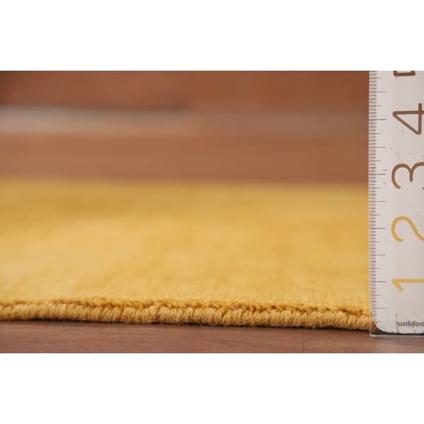 Gabbeh Gold Rugs Yellow Gold Gabbeh Modern Foyer Rug Handmade Wool Carpet - 2'9