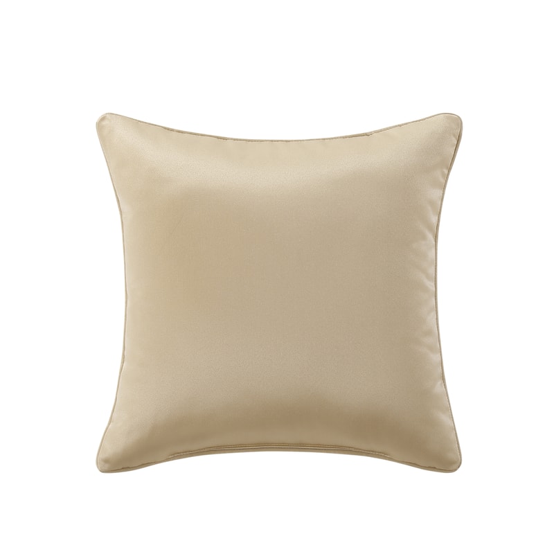 J. Queen New York Sondra Gold 20" Square Embellished Decorative Throw Pillow