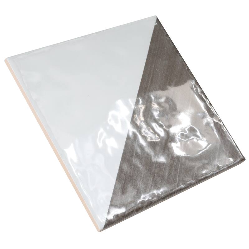 Merola Tile Triangle Rustique Glossy Brown 6" x 6" Ceramic Wall Tile
