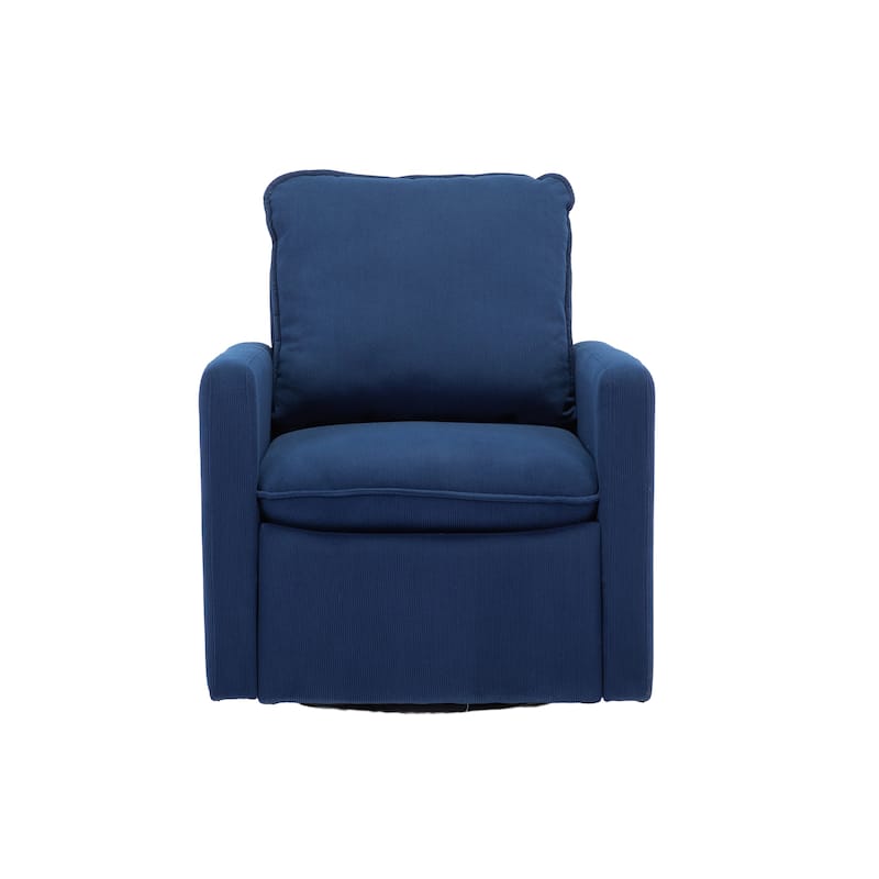 Velvet Upholstered 360 Degree Swivel Accent Sofa Chair with a pillow