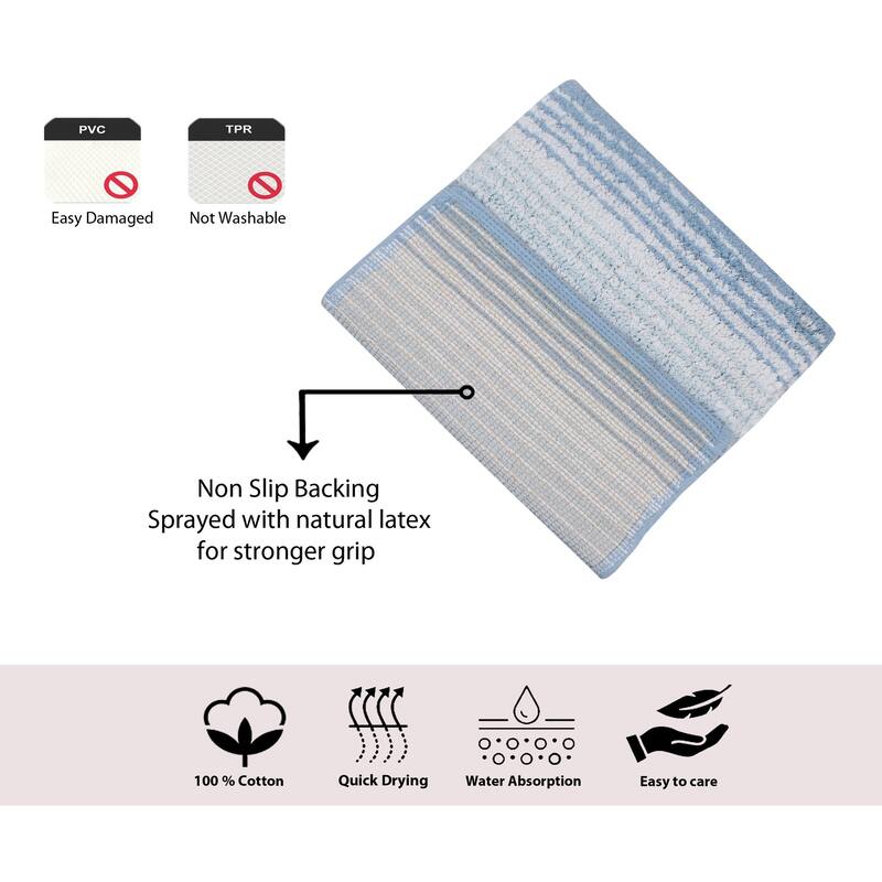 Gradiation Collection Absorbent Cotton Machine Washable Bath Rug