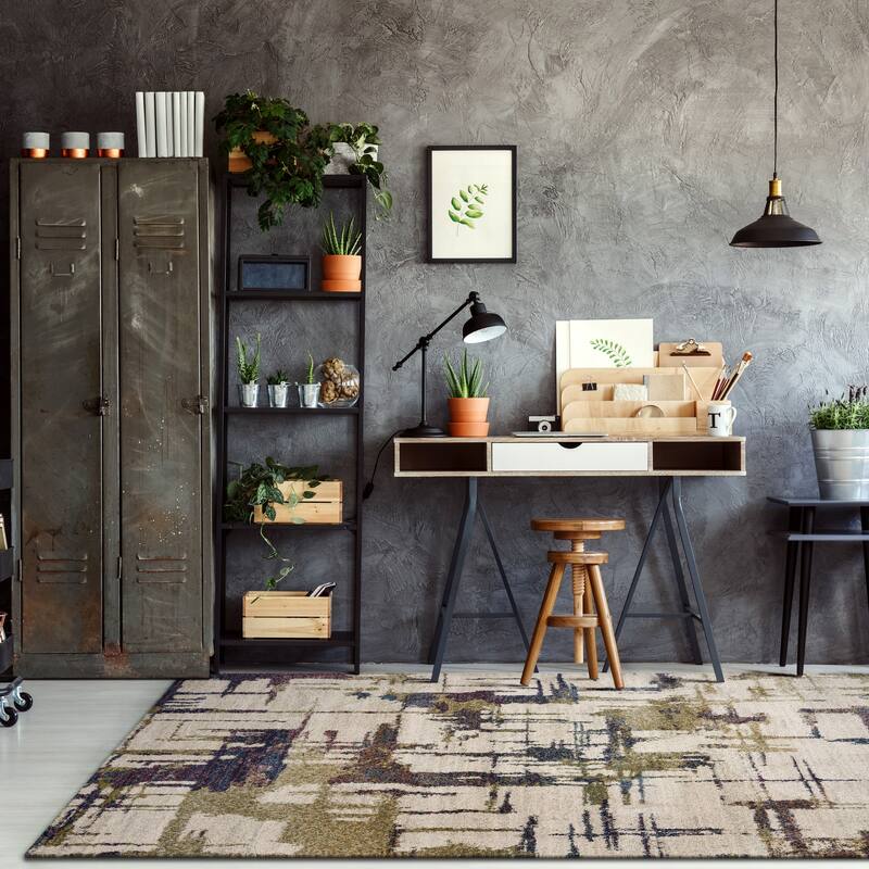 Domani Portland Abstract Geometric Shag Rug