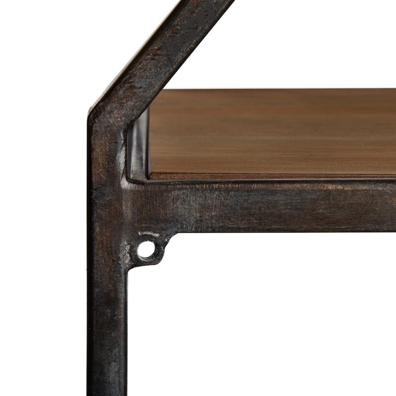 Kate and Laurel Adela Rustic Wood and Metal Wall Shelf
