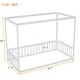 preview thumbnail 6 of 16, Twin Size Canopy Frame Floor Bed with Fence, Guardrails